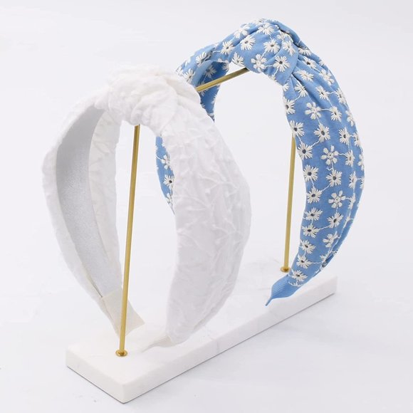 Women Embroidery Knotted Headband Hairband Wide Headbands Hair Hoop Fashion Top